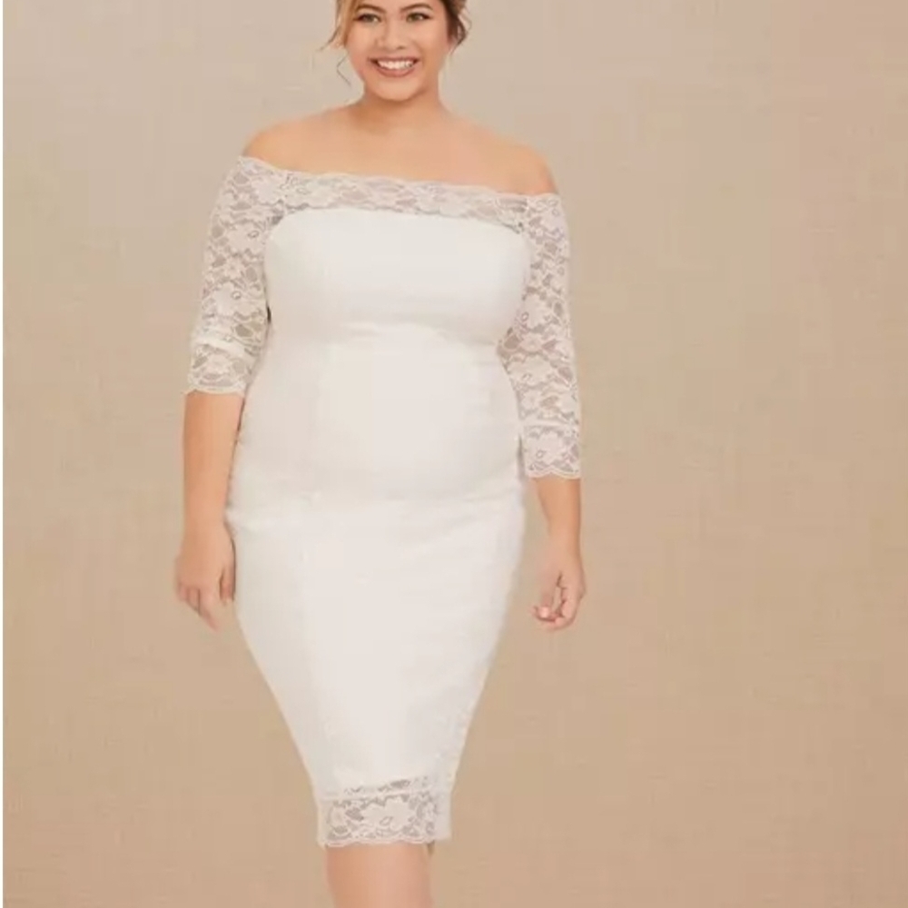 Torrid Special Occasation Lace Off-Shoulder Bodycon Dress